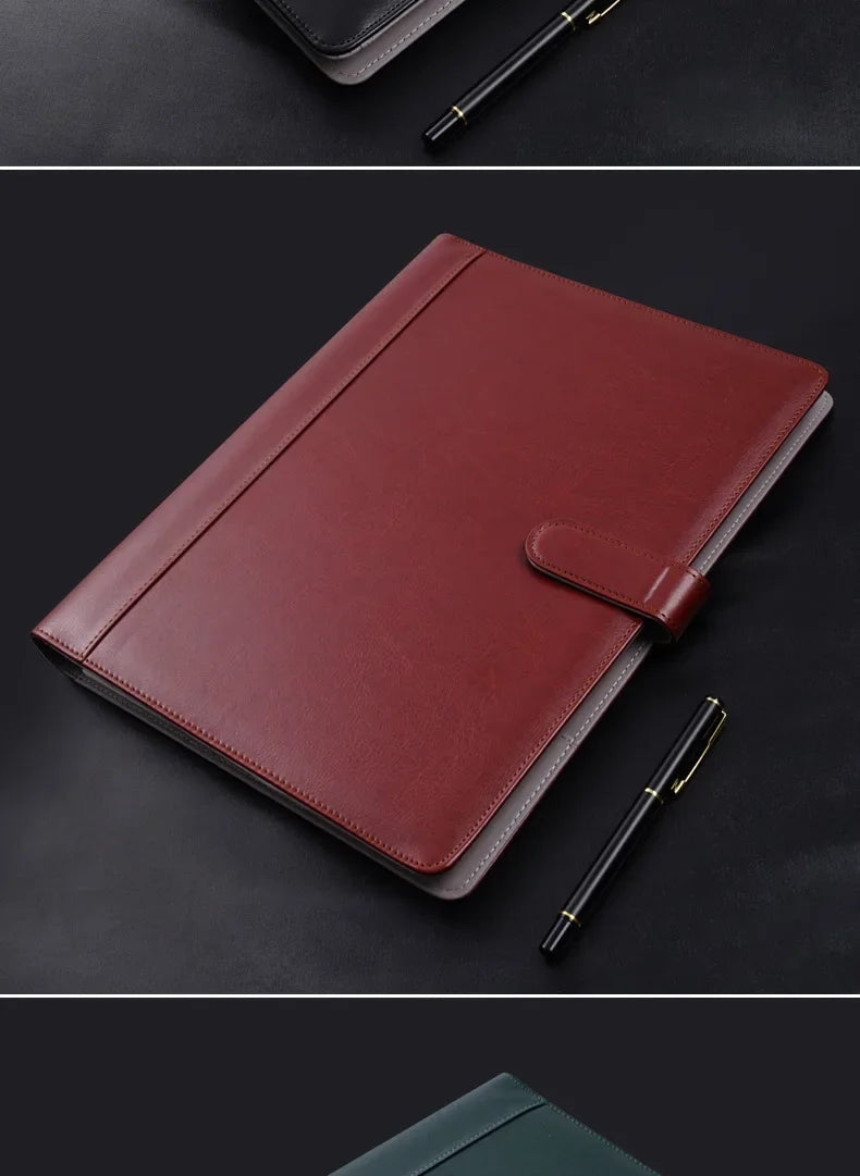 A4 Leather File Folder Custom Business Office Binder Sales Contracts Single Page Folder For Real Estate Transactions