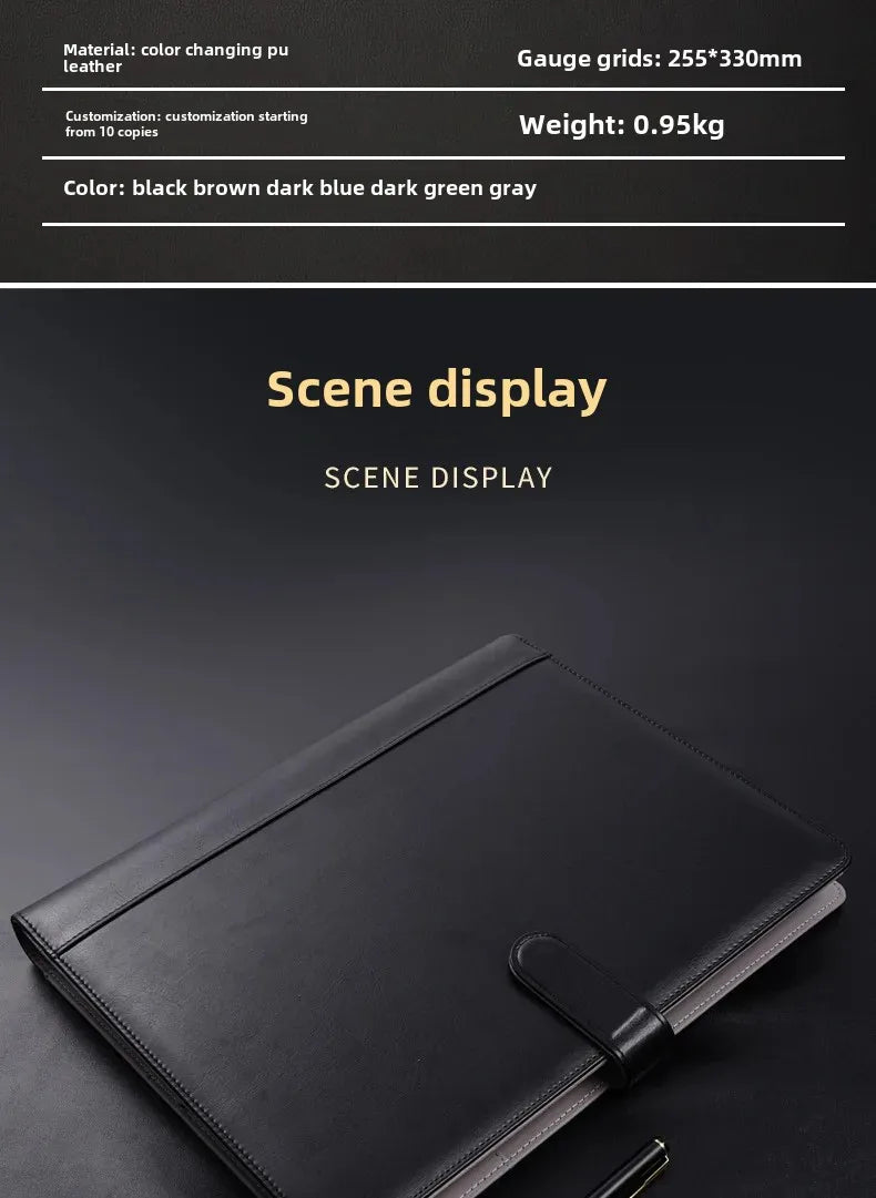 A4 Leather File Folder Custom Business Office Binder Sales Contracts Single Page Folder For Real Estate Transactions