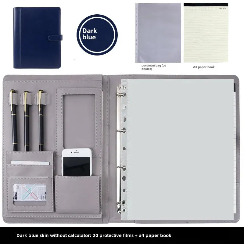 A4 Leather File Folder Custom Business Office Binder Sales Contracts Single Page Folder For Real Estate Transactions