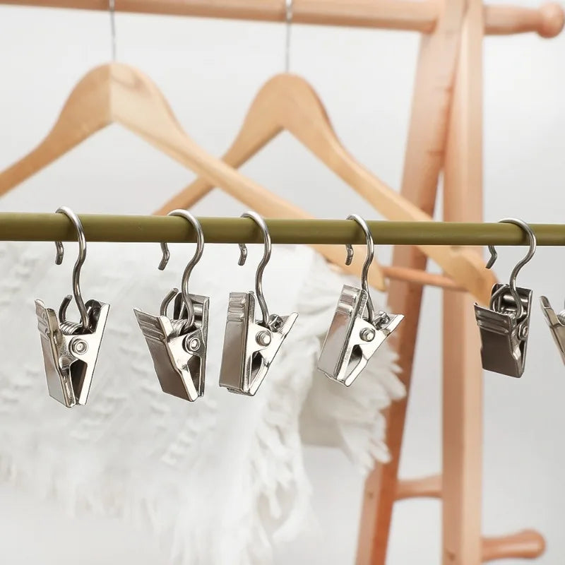 10/50Pcs Metal Mini Curtain Clips with Hook Multifunctional Shower Curtain Hook Home Photos Decoration Clips Window Accessories