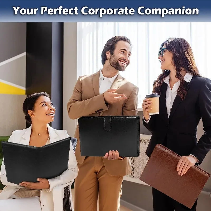 A4 Leather Clipboard Folder Padfolio Business Resume File Folder Padfolio Clipboard Interview Conference Document File Organizer