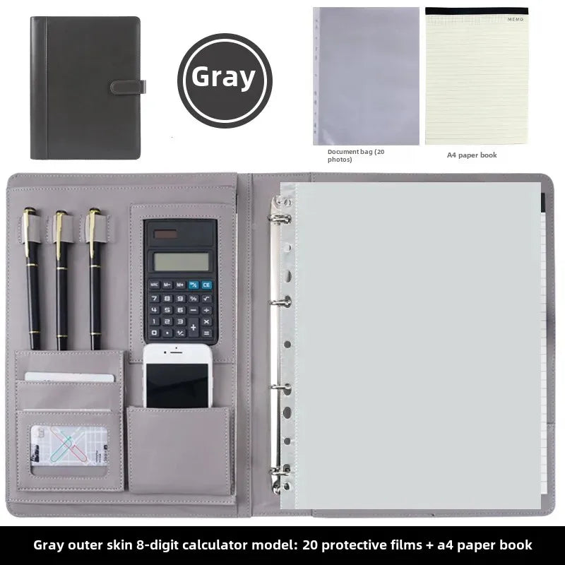 A4 Leather File Folder Custom Business Office Binder Sales Contracts Single Page Folder For Real Estate Transactions