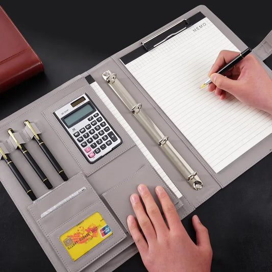 A4 Leather File Folder Custom Business Office Binder Sales Contracts Single Page Folder For Real Estate Transactions